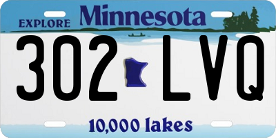 MN license plate 302LVQ