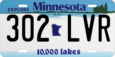 MN license plate 302LVR