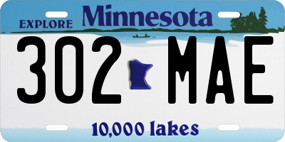 MN license plate 302MAE