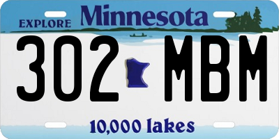 MN license plate 302MBM