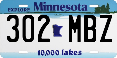 MN license plate 302MBZ