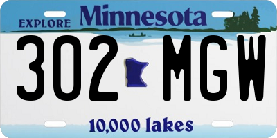 MN license plate 302MGW