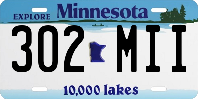 MN license plate 302MII