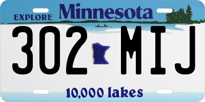 MN license plate 302MIJ