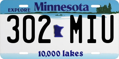 MN license plate 302MIU