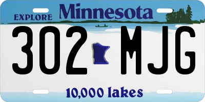 MN license plate 302MJG
