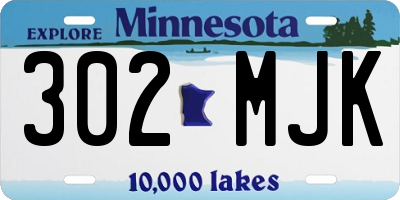 MN license plate 302MJK