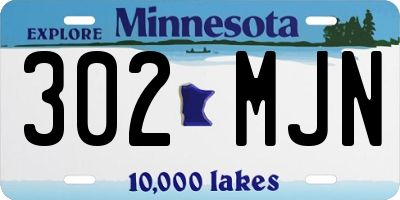 MN license plate 302MJN