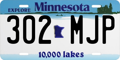 MN license plate 302MJP