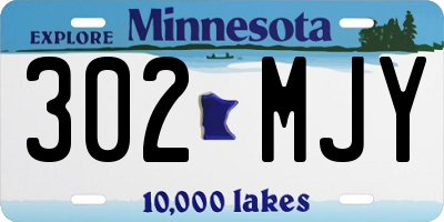 MN license plate 302MJY
