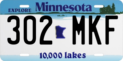 MN license plate 302MKF