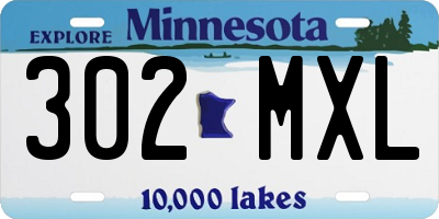 MN license plate 302MXL