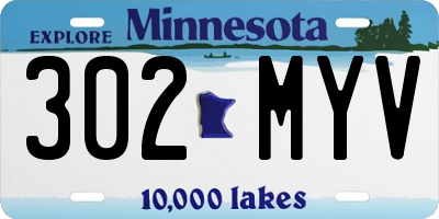 MN license plate 302MYV