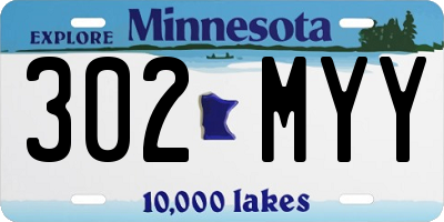 MN license plate 302MYY