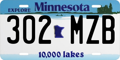 MN license plate 302MZB