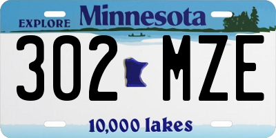 MN license plate 302MZE