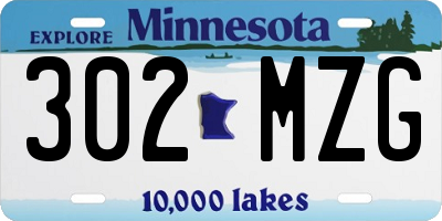 MN license plate 302MZG