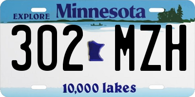 MN license plate 302MZH