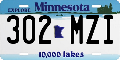 MN license plate 302MZI