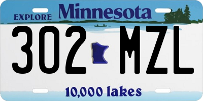 MN license plate 302MZL