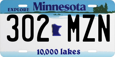 MN license plate 302MZN
