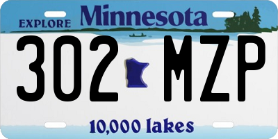 MN license plate 302MZP