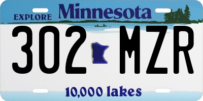 MN license plate 302MZR