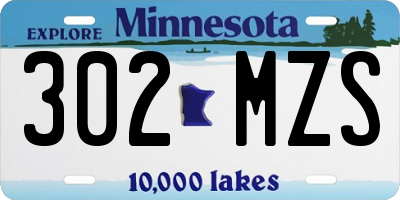 MN license plate 302MZS