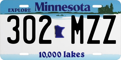 MN license plate 302MZZ