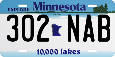 MN license plate 302NAB