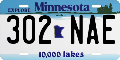 MN license plate 302NAE