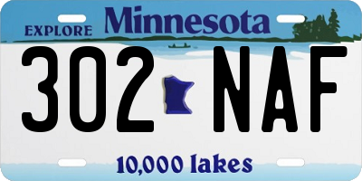 MN license plate 302NAF