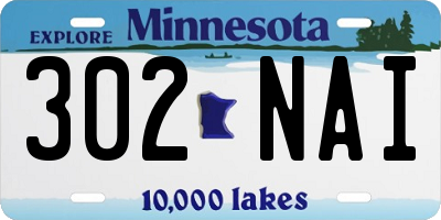 MN license plate 302NAI
