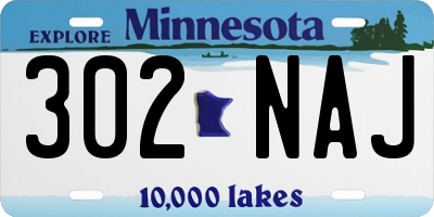 MN license plate 302NAJ