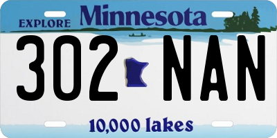 MN license plate 302NAN
