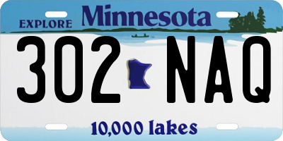 MN license plate 302NAQ