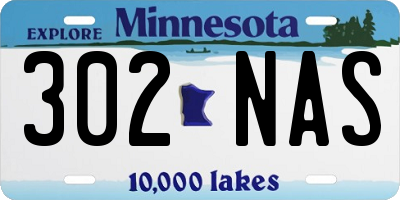 MN license plate 302NAS