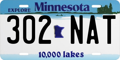 MN license plate 302NAT