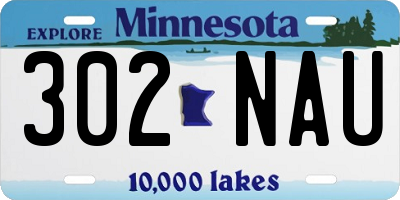 MN license plate 302NAU