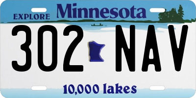MN license plate 302NAV