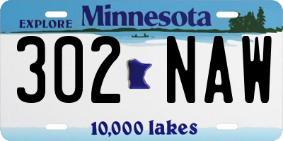 MN license plate 302NAW
