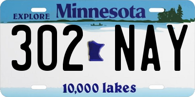 MN license plate 302NAY