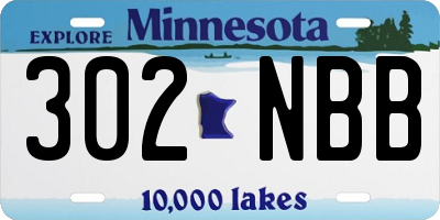 MN license plate 302NBB
