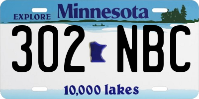 MN license plate 302NBC