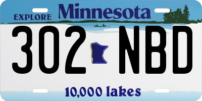 MN license plate 302NBD