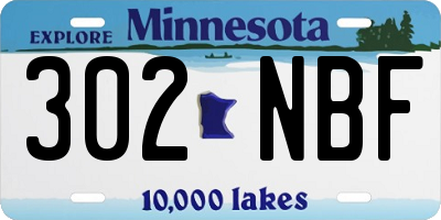 MN license plate 302NBF