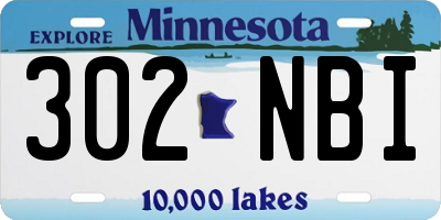 MN license plate 302NBI