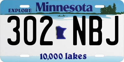 MN license plate 302NBJ