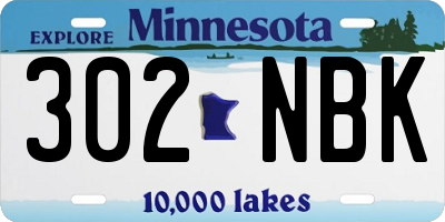 MN license plate 302NBK
