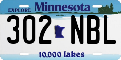 MN license plate 302NBL